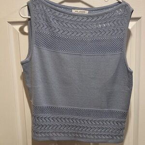Blue St John Sleeveless Knit Top